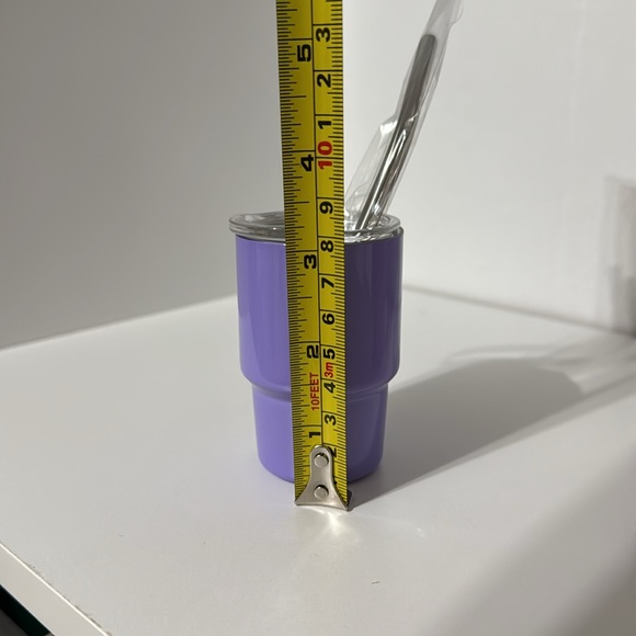Tiny tumbler shot tumbler stainless steel in purple includes straw - Picture 8 of 11
